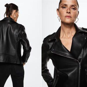 Mango Faux-Leather Biker Jacket (XS) (Like New)
